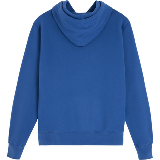 Solid Kapuzenpullover aus Baumwolle für Herren Sea blue Rückansicht