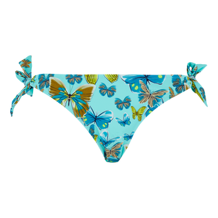 Bas de maillot de bain culotte à nouer femme Butterflies Lagon vue de face