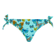 Braguita de bikini de corte brasileño con tiras anudadas en los laterales y estampado Butterflies para mujer Laguna vista frontal