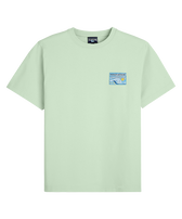 Camiseta de algodón unisex con estampado Wave - Vilebrequin x Maison Kitsuné Ice blue vista frontal