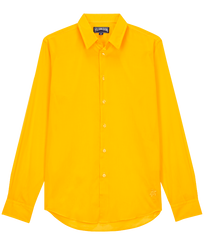 Hombre Autros Liso - Camisa en gasa de algodón de color liso unisex, Yellow vista frontal