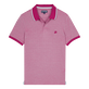 Men Cotton Changing Color Pique Polo Shirt Crimson purple front view