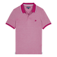 Men Cotton Changing Color Pique Polo Shirt Morado vista frontal