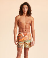 Men 360 Swim Shorts Sortie Du Port De St Tropez - Vilebrequin x Paul Signac Brick front worn view