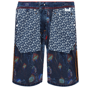 Men 5-Pockets Denim Bermuda Neo Medusa Med denim w2 back worn view