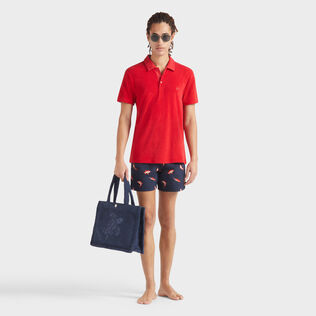 Polo en coton éponge organique homme uni Lipstick vue de détail 1