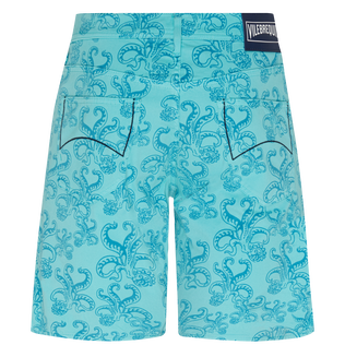 Men Cotton Bermuda Shorts Printed Poulpes Bora bora back view