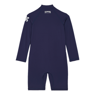 Kids One-piece Rashguard Solid Navy back view