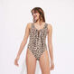 Turtles Leopard Badeanzug für Damen Straw Vorderseite getragene Ansicht