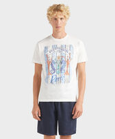 Men Cotton T-Shirt Paris Plage Off white front worn view