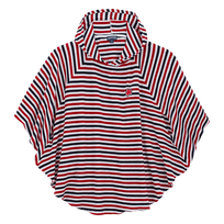 Poncho en tejido terry de algodón para niños Blanco marino / rojo vista frontal
