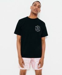 Camiseta con logotipo estampado para hombre de Vilebrequin x BAPE® BLACK Negro vista frontal desgastada
