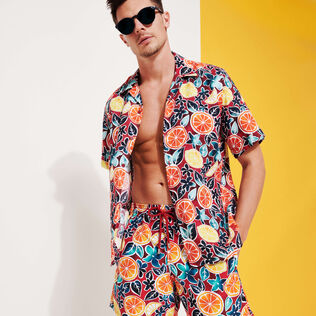 Bañador con estampado Presse Citron para hombre Burgundy detalles vista 1