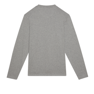 Langärmeliges Turtle Patch T-Shirt aus Baumwolle für Herren Graumeliert Rückansicht