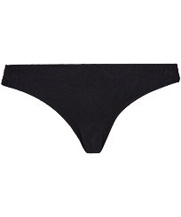 Women Bikini Bottom Midi Brief Plumes Jacquard Black front view