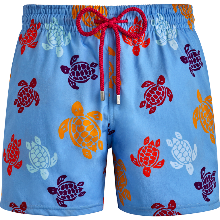 Bañador Elástico Con Estampado Tortues Multicolores Para Hombre - Traje De Baño - Moorise - Azul