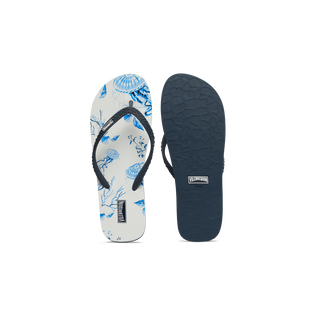 Chanclas con estampado Medusa and Shells para mujer Blanco vista frontal