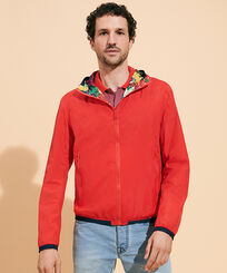 Coupe vent réversible homme imprimé Marché Provencal Coquelicot vue portée de face