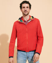 Chaqueta cortavientos reversible con estampado Marché Provencal para hombre Amapola vista frontal desgastada