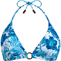 Haut de maillot de bain foulard femme Tahiti Flowers Blanc vue de face
