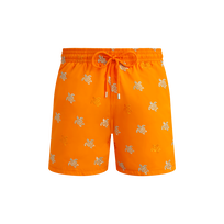 Pantaloncini mare uomo ricamati Micro Ronde des Tortues Diagonale - Edizione limitata Carota vista frontale