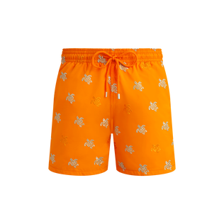 Pantaloncini mare uomo ricamati Micro Ronde des Tortues Diagonale - Edizione limitata Carota vista frontale