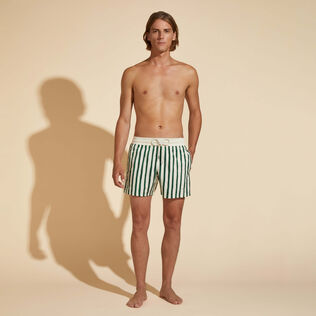 Bañador elástico a rayas HS para hombre - Vilebrequin x Highsnobiety Garden vista frontal desgastada