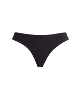 Women Midi Brief Bikini Bottom Solid Black front view