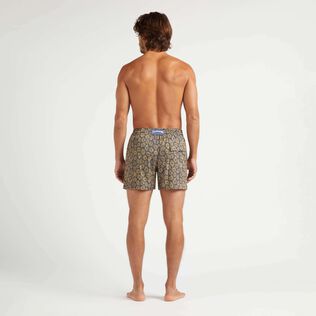 Men Stretch Short Swim Trunks Carapaces Navy back worn view