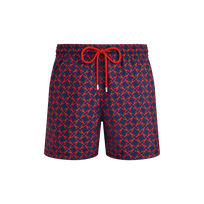 Pantaloncini mare uomo ultraleggeri e ripiegabili Homard Pixel Blu marine vista frontale