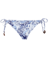 Women Side Tie Bikini Bottom Riviera Ink front view