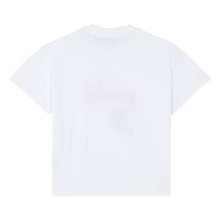 Camiseta de algodón orgánico con estampado Circus para bebé Blanco vista trasera