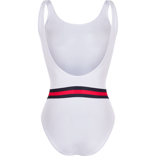 Women One-piece Swimsuit Solid - Vilebrequin x Ines de la Fressange White back view