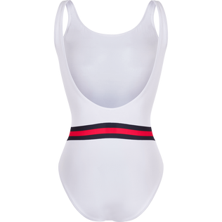 Costume intero donna tinta unita - Vilebrequin x Ines de la Fressange Bianco vista posteriore