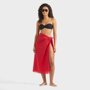 Bas de maillot de bain culotte midi femme uni Noir vue de détail 1