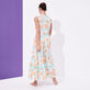 Vestido largo con estampado Iridescent Flowers of Joy para mujer - Vilebrequin x Poupette St Barth Terracotta vista trasera desgastada