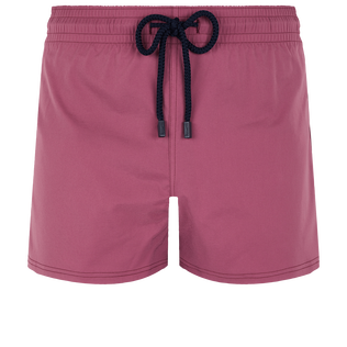 Men Swim Trunks Short and Fitted Stretch Solid Murasaki front view
