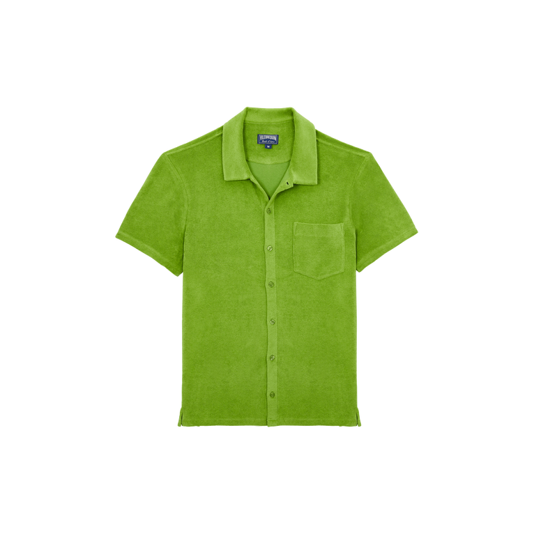 Vilebrequin Terry Bowling Shirt Solid - Charli - Green - Size M