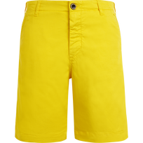 Bermuda en coton et tencel homme uni Soleil vue de face