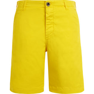 Bermuda en coton et tencel homme uni Soleil vue de face