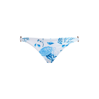 Braguita de bikini de corte brasileño con estampado Medusa and Shells para mujer Blanco vista frontal