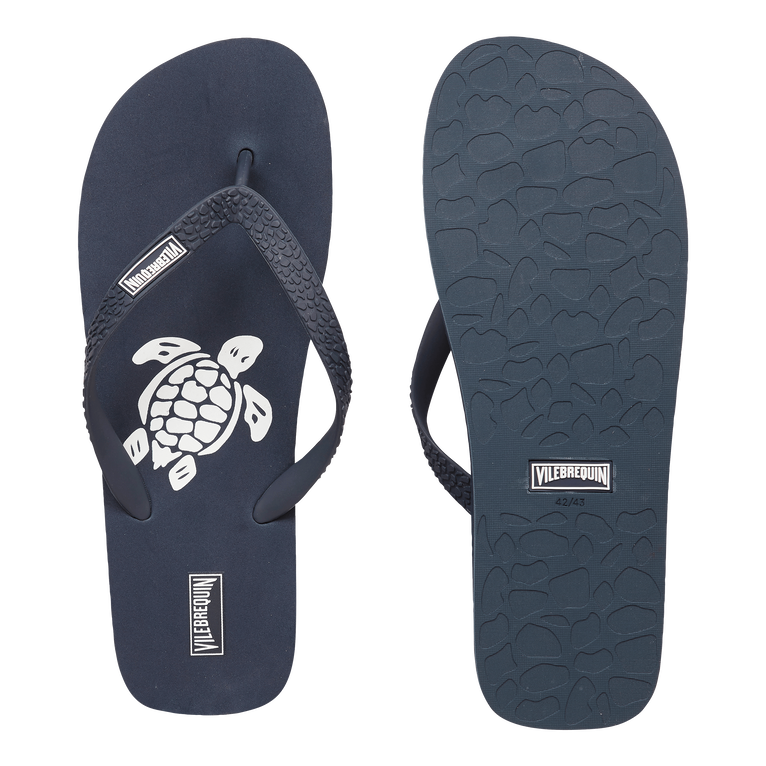 Men Beach Flip Flops Turtle - Shoes - Copp - Blue - Size 44/45 - Vilebrequin