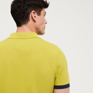 Herren Andere Uni - Solid Polohemd aus Baumwollpikee für Herren, Matcha Details Ansicht 2
