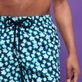Men Long Swim Trunks Blurred Turtles Navy details view 2