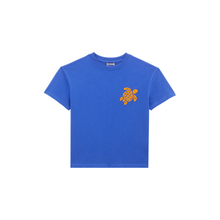 Camiseta de algodón orgánico con tortuga bordada para niño Marrakech vista frontal