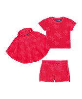 Conjunto en tejido terry con estampado Ronde des Tortues Jacquard para bebé Grosella vista frontal