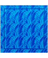 Pañuelo de seda unisex con estampado Les Draps Froissés Azul neptuno vista frontal