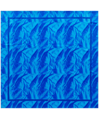 Pañuelo de seda unisex con estampado Les Draps Froissés Azul neptuno vista frontal