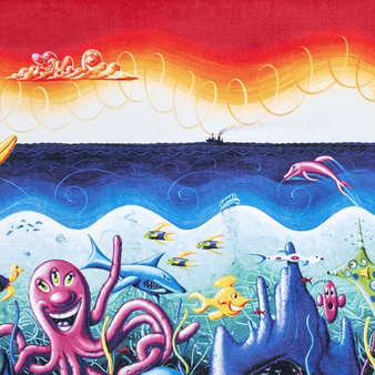Camicia bowling uomo in lino Mareviva - Vilebrequin x Kenny Scharf Multicolore stampe