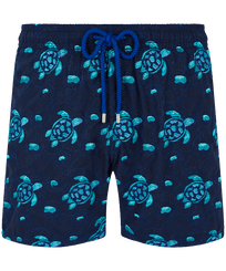 Men Swimwear Embroidered Turtles Jewels - Limited Edition Navy front view
